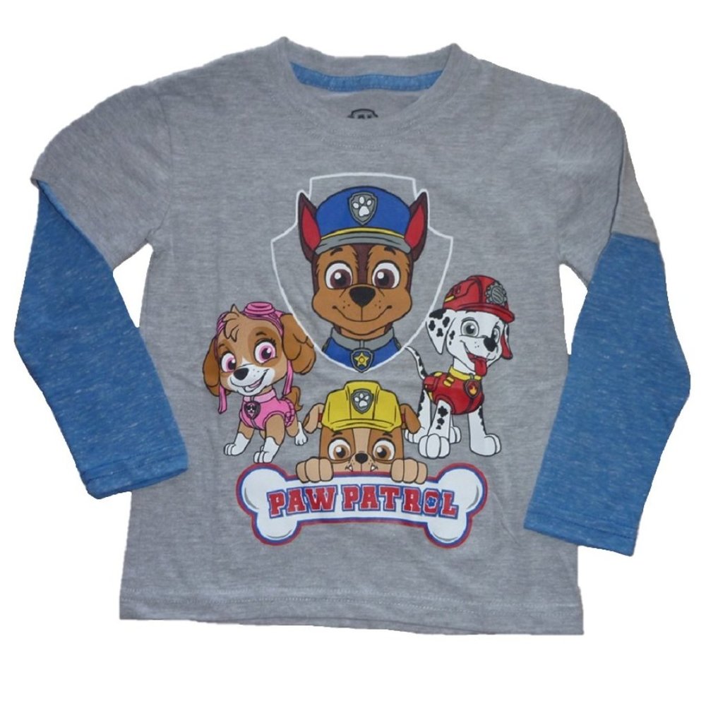 Toddler Boys Girls PAW PATROL Mock Long Sleeve T-shirt Size 2T  NWT